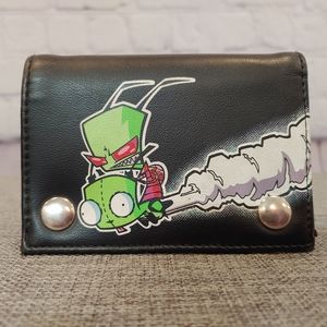 NWOT Black Invader Zim Nickelodeon Folding Wallet